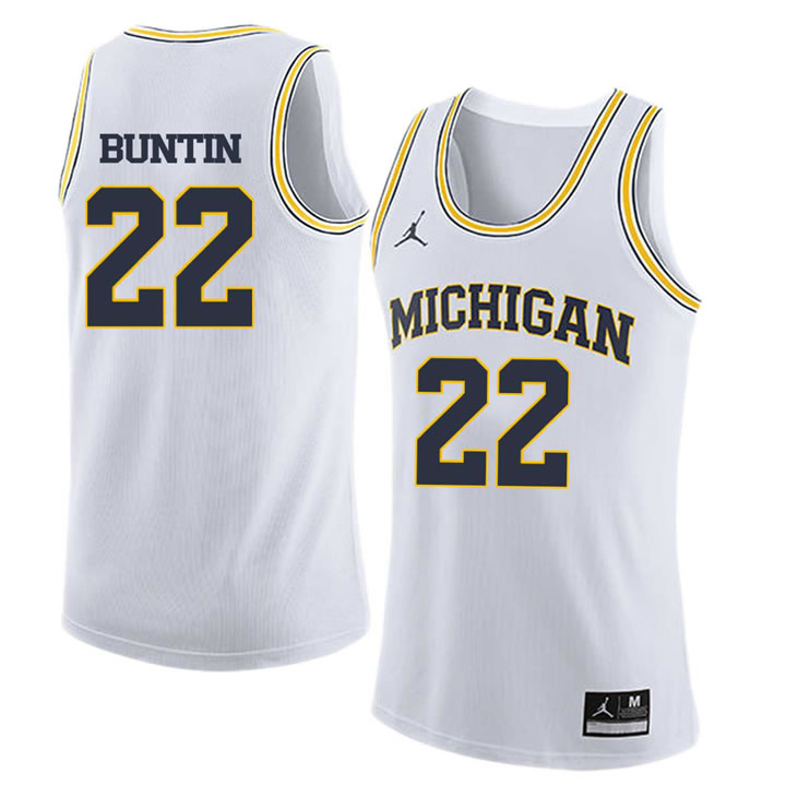 University of Michigan #22 Bill Buntin White College Basketball Jersey